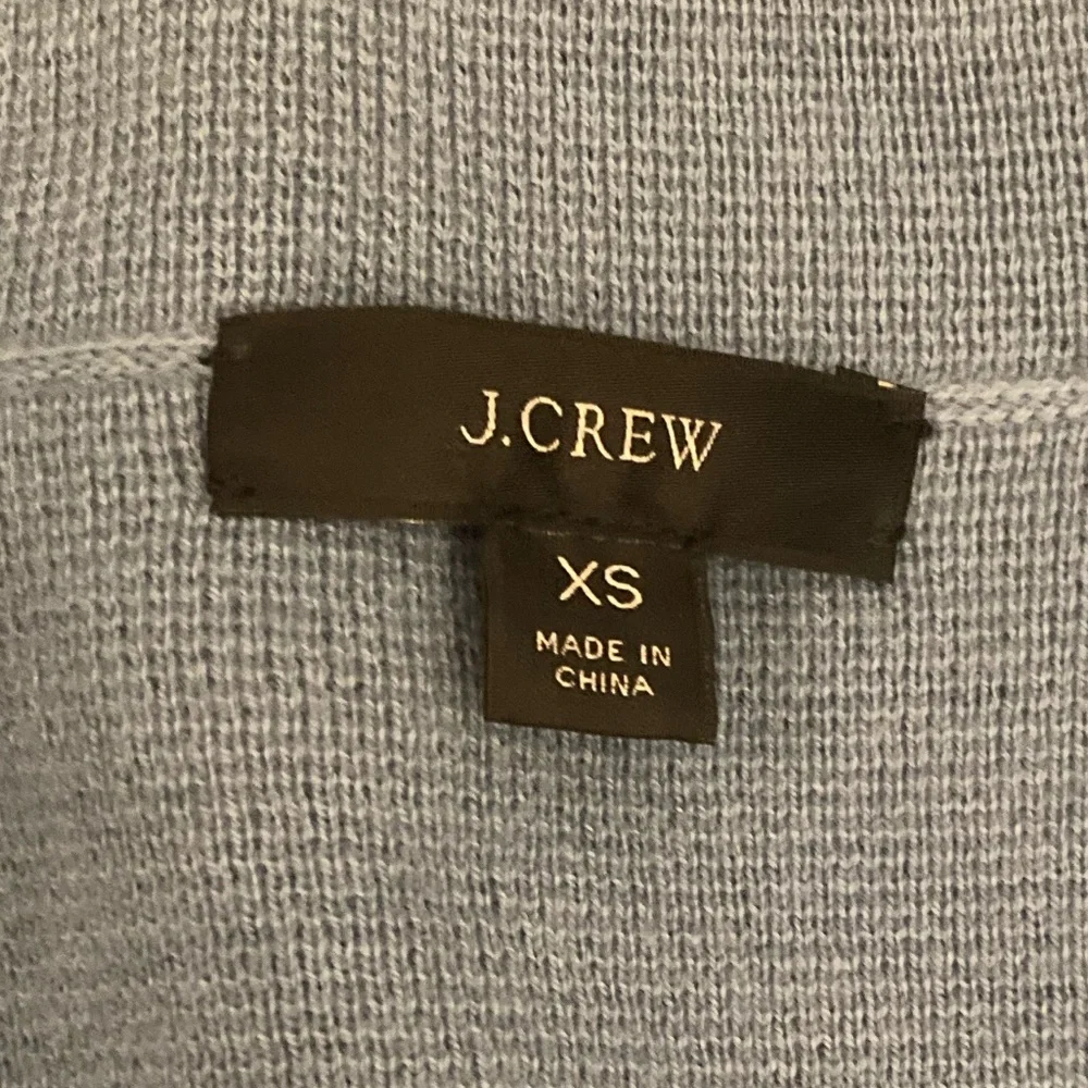 J.Crew Eloise Sweater-Blazer Jacket Cardigan Dusty Blue Merino Wool Blend EUC XS